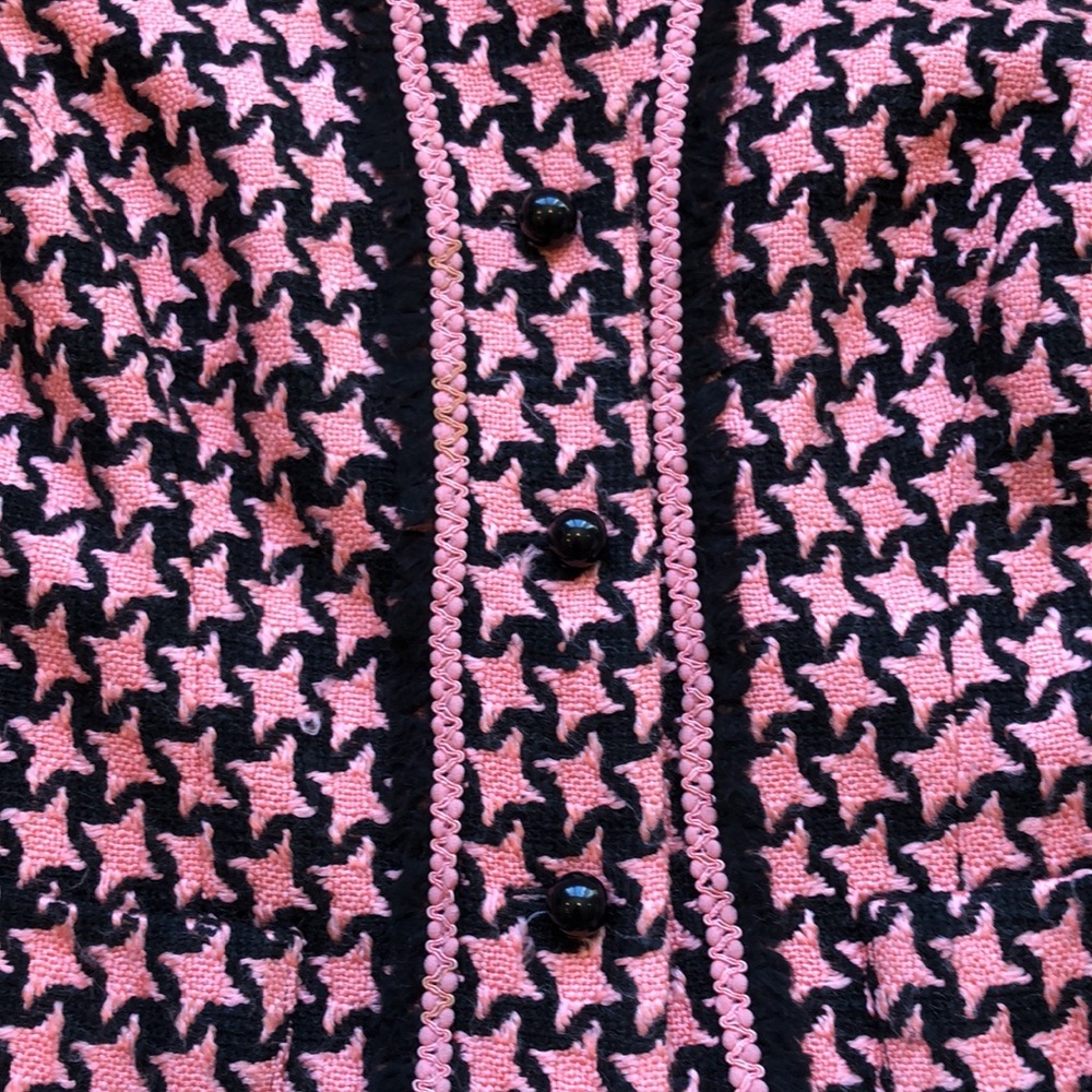 Sara Campbell coral/black houndstooth blazer - Picture 4 of 8